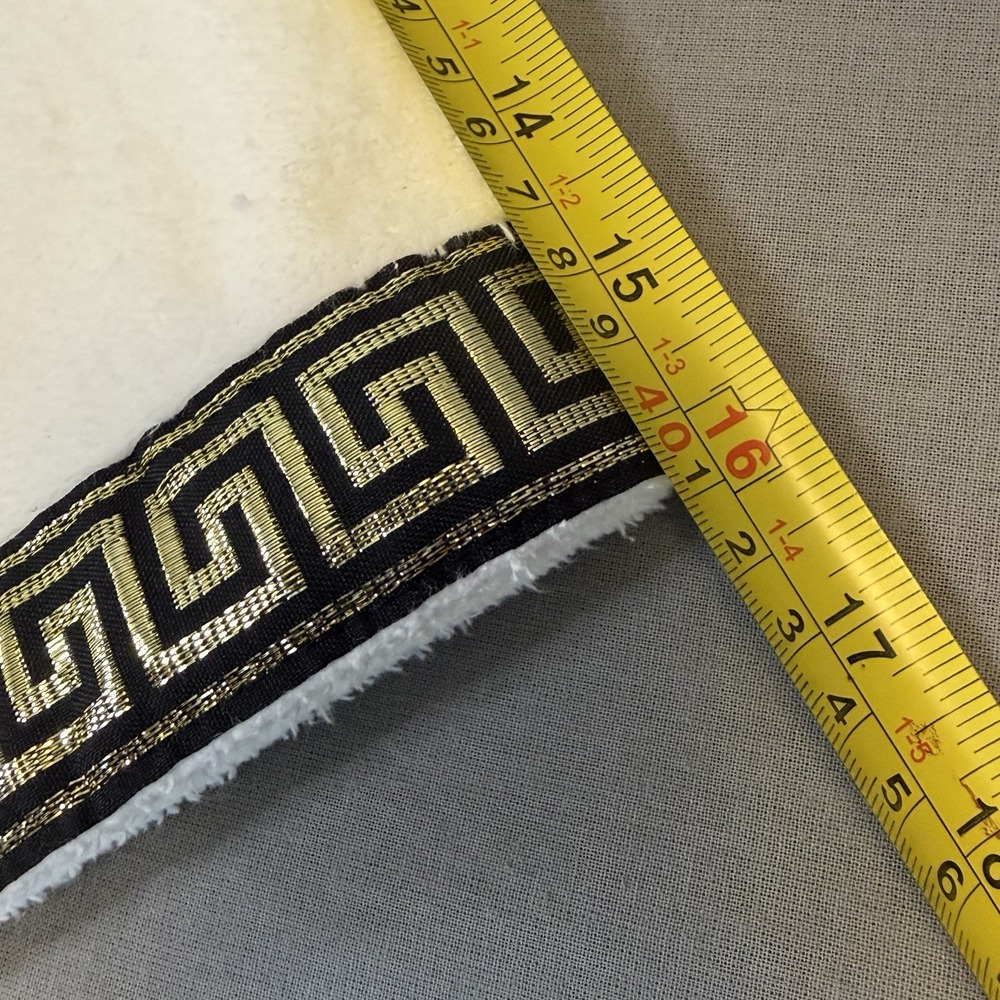 VTG 80s Caesars Palace White Terry Cloth Robe Gold Black Accents Mens Womens - Picture 9 of 12